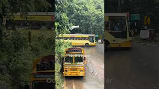 TNSTC yellow bus makes u turn in sharp curve ghat road #drivingskills #buslovers #busmod