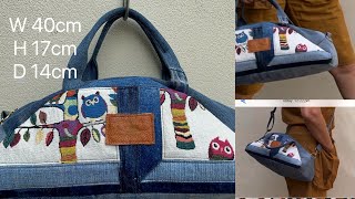 How to sew a trendy bag with old jeans (full video with inner zipper & outer zipper sewing)