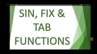 SIN, FIX AND TAB Functions | BASIC  | Computer Urdu, Chapter 5, 10th, Matric |  Enhance Skills