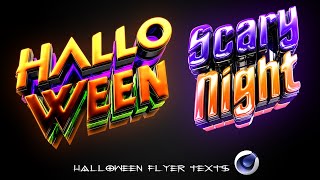 Cinema 4D - Duo Halloween Flyer Text - Textos Editables para Cinema 4D