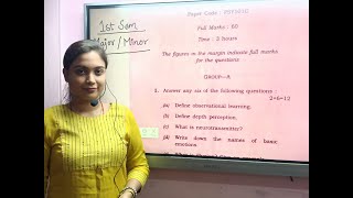 Psychology Question and Answer writing structure : Major Minor Subject 1st SemesterI Tripura College