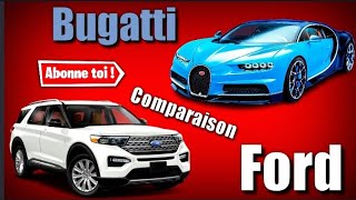 La Comparaison Entre Les Deux Voitures Bugatti Et Ford Qualité Beauté Et Prx