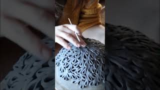 How to make a special bowl - (hand-built ceramics) | The entire pottery process