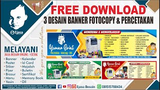 3 DESAIN BANNER FOTOCOPY & PERCETAKAN FREE DOWNLOAD