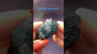 Etched indicolite tourmaline 🇧🇷. #tourmaline #indicolite #blueminerals #mineralcollection