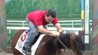 Jockey Lessons with Frankie Lovato "Whip Switching" Mechanical Horse Equicizer