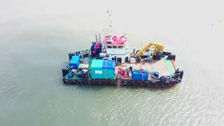 dive boat off Pakefield Beach Suffolk