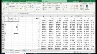 Using Data Table for Creating Annuity Tables in Excel