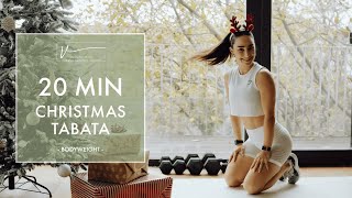 20 MIN CHRISTMAS TABATA, Full Body Workout, Bodyweight - No Repeat, No Talking Home Workout 🔥