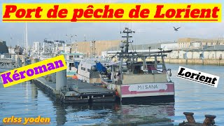 Chalutier dans Le Port de Pêche de Lorient ; Trawlers ; Kéroman ; Morbihan ; Bretagne Sud ; France