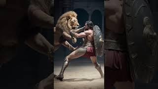 The Gladiator and the Lion  #animals #ai #artificialintelligence #history #amazinghistory