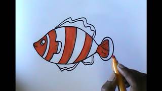 HOW TO DRAW A CLOWN FISH