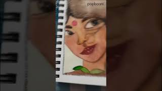 tribal Indian lady watercolor transition video | Indian tribal art #shorts #tribalart