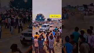 TUG OF WAR 😲 में होगया हादसा #shorts #shortvideo #crazy #trending #car #trend #scorpio