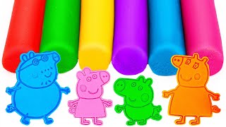 Peppa Pig Family with Play Doh Molds | Best Learn Colors & Shapes | Preschool Toddler Learning Video