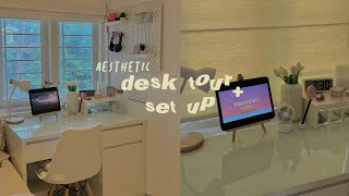 🧩aesthetic desk tour + set up