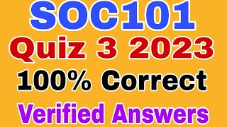 SOC101 quiz 3 2023 || Soc101 quiz no 3 2023