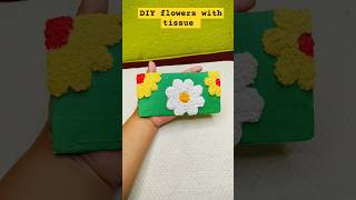 DIY flowers with tissue paper🌼#ytshorts #diy #craft #craft #handmade #tissue