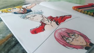 Drawing 3 Members Of The Seven Deadly Sins | Zanyox Art