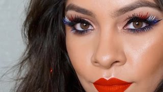 Patriotic 4th Of July MakeUp♡ Glitter Lashes! [June2015]