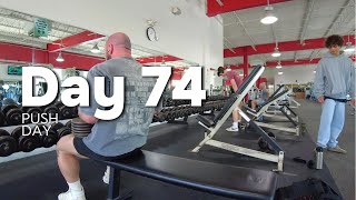 Road to 250lbs Day 74 - Chest focused push day #bodybuilder #coach #chestworkout #shoulderworkout