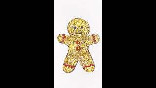 Learn How to Color Gingerbread Cookie with Glitter 🎨✨ #color #glitterart #colorfulcreativekids