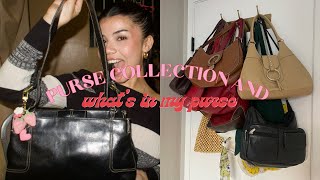 my purse collection + what’s in my purse 👜🫶🏼🎀✨