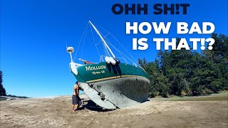 High and dry | Ferro ￼cement sailboat on the beach