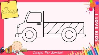 Come disegnare un camion FACILE passo per passo per bambini – Disegno facile 4