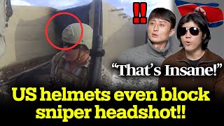 North Korean soldiers shocked by the efficiency of US helmets!