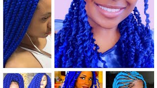 AMAZING AND TRENDING BLUE CLOUR HAIRSTYLES IDEAS FOR BLACK LADIES