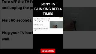 HOW TO FIX SONY TV BLINKING RED 4 TIMES #shorts #shortvideo #sonytv