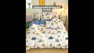 Children's Cotton Bedding Set for Boys #babybedding#kidsbedtime #bedding #beddingset  #affordable