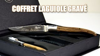 Coffret Laguiole avec couteau gravé