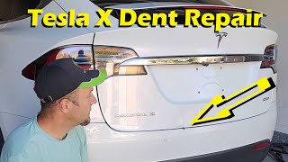 Mobile Bumper Repair, Liftgate Phoenix Arizona Tesla X  "3 Stage Pearl White"