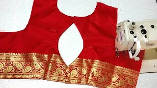 Back hole boat neck blouse design | Keyhole Blouse | Bilauj