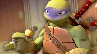 Leonardo drinks tea with little girl - #tmnt