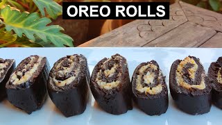 Homemade Oreo Rolls Recipe | No Bake Oreo Roll | 3 Ingredients Oreo Roll Recipe