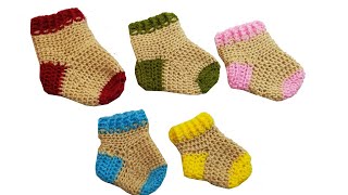 Crochet Baby Socks 5 Different Sizes ||by shaizas crochet 134