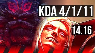 ORNN vs VLADIMIR (TOP) | 4/1/11, 66% winrate | EUW Master | 14.16