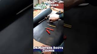 Cutting leather for Dr Martens shoes course [behind the scenes]