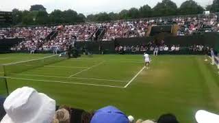 Barty v Bouchard Court 3 Wimbledon 2018 end of set 1 (view from my sear) very long final game