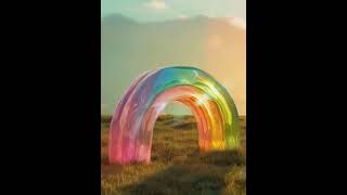 Inflatable house and jelly rainbow #dreamcore #liminalspaces #surealism #relax