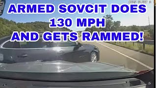 Sovereign Citizen With A Gun Goes On 130 MPH Chase, And Gets Rammed By State Troopers!