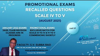 PROMOTIONAL EXAMS - Recalled Questions - Part 09 (SCALE IV TO V - AUGUST 2021)