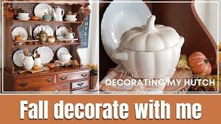 Fall decorate with me 2022 | Mobile home living | Decorating my hutch for fall