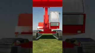 RED JCB with bass stereo music CAB in action on the FARM