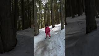 Cute Toddler Skiing "Yumps"