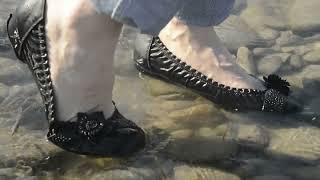 Wetlook - Ambra in river with flake flat shoes