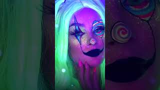 UV Clown Halloween Makeup | UV Coloured Contacts Try On 🤡